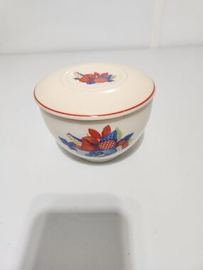 Calico Fruit Ceramic Lidded Bowl